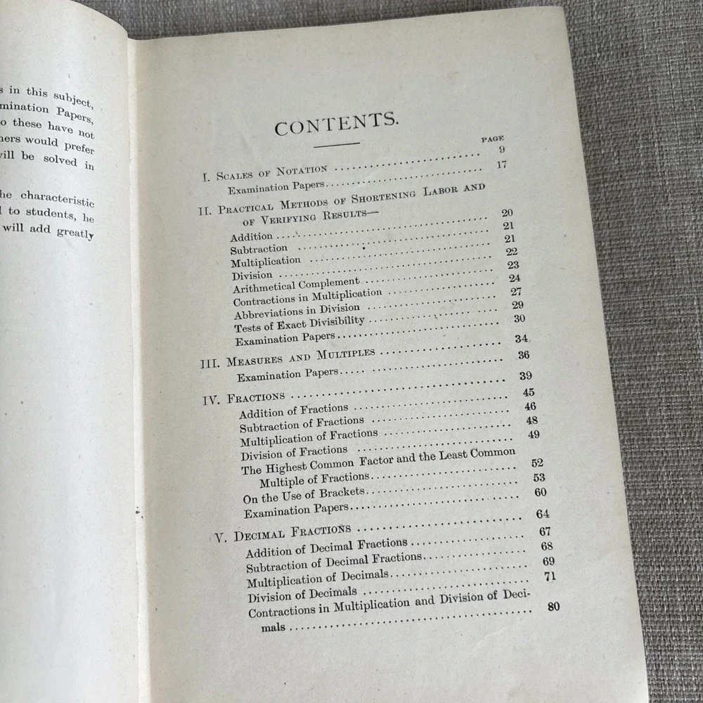 1900 Gage and Co's Educational Series Hamblin Smith's A Treatise On Arithmetic